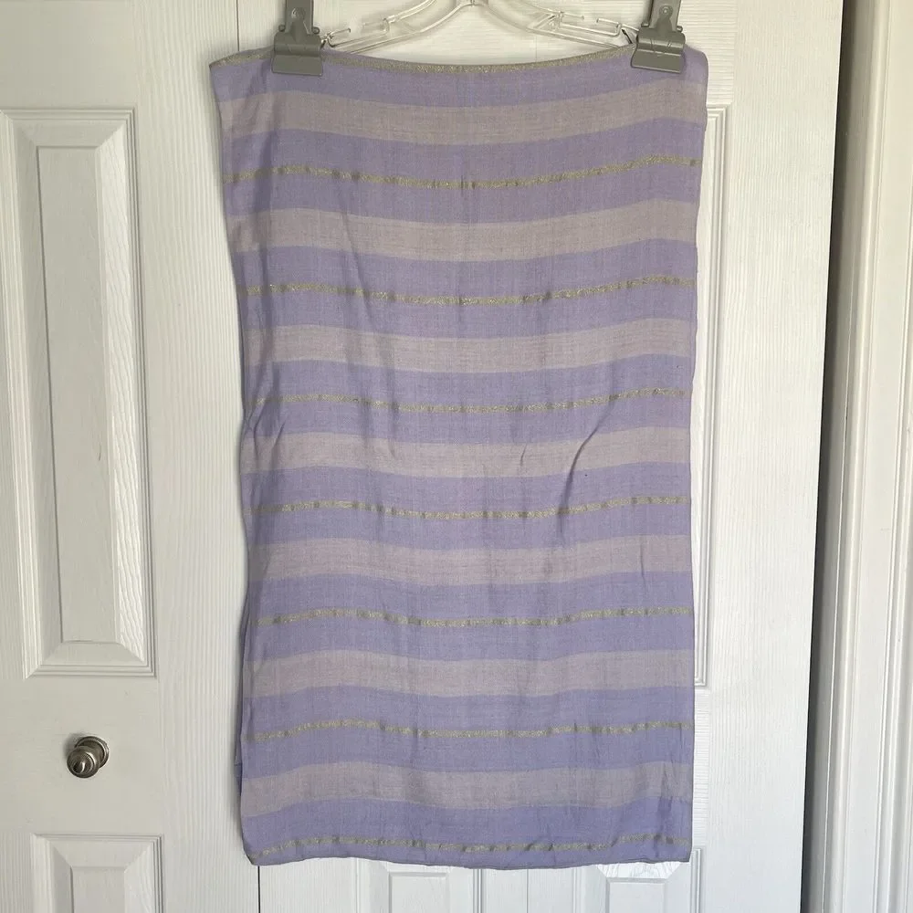 RISING TIDE Infinity Scarf Purple Striped Shiny